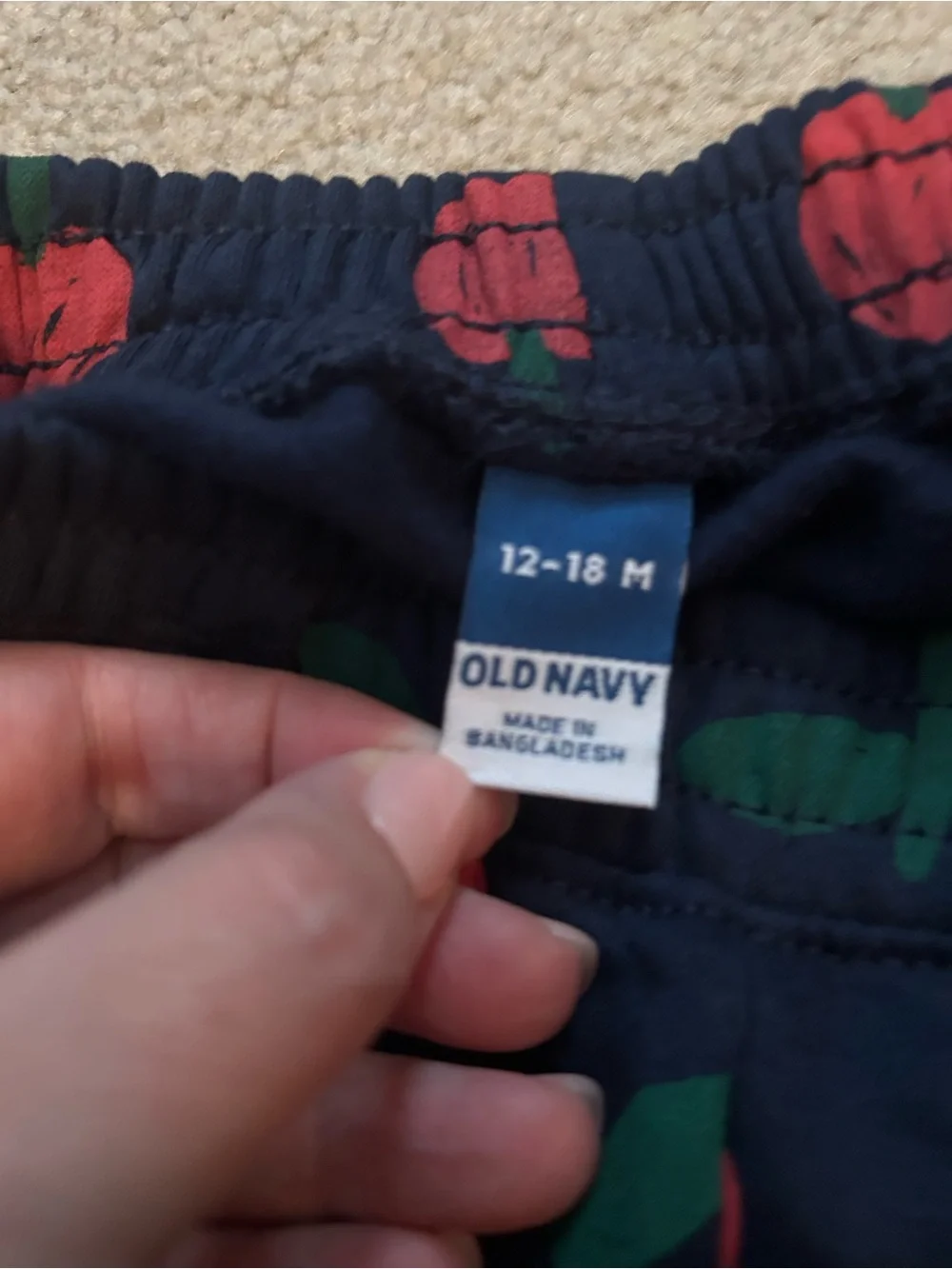 Old Navy Navy Cherry-Print Baby Girl Sweat Set